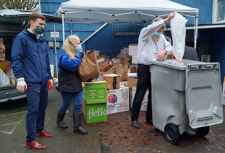 At work on the shred pile at the Free Shred Event